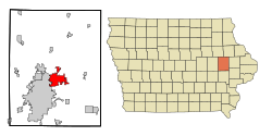 Linn County Iowa Incorporated and Unincorporated areas Marion Highlighted